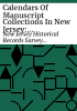 Calendars_of_manuscript_collections_in_New_Jersey