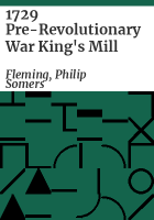 1729_pre-Revolutionary_War_King_s_Mill