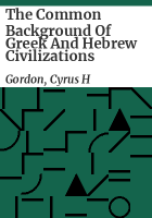 The_common_background_of_Greek_and_Hebrew_civilizations
