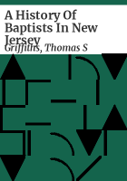 A_history_of_Baptists_in_New_Jersey