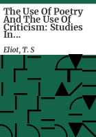 The_use_of_poetry_and_the_use_of_criticism